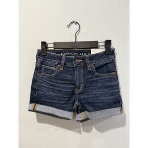 NEW American Eagle Denim Shorts Womens 25" Midi Low Rise Next Level Stretch
